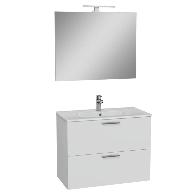 VİTRA 75024 MİA 80CM BNY. DOLABI SETİ  P. BEYAZ+AYNA